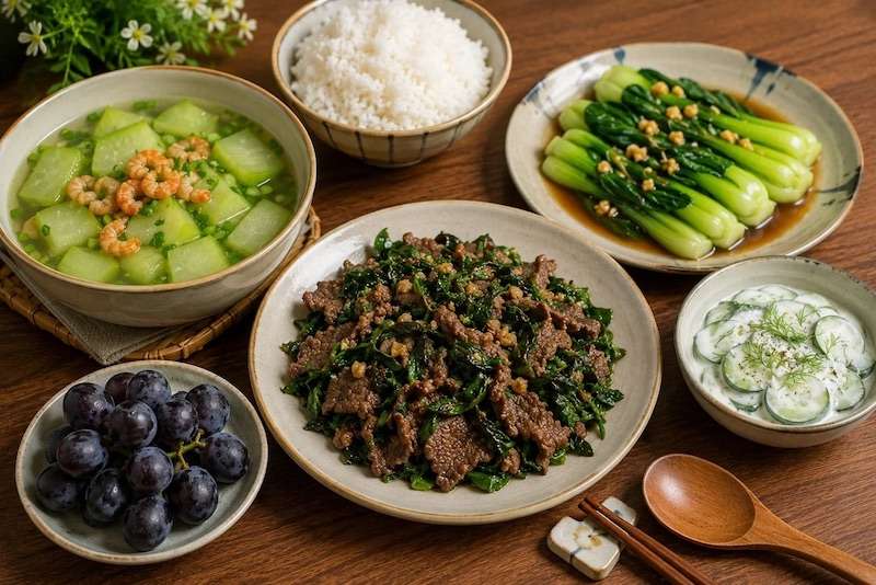 Tăng cường đạm nạc và rau xanh trong khẩu phần ăn