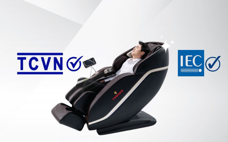 Ghế massage đạt chuẩn TCVN 5699-2-32:2011 và IEC 60335-2-32:2008