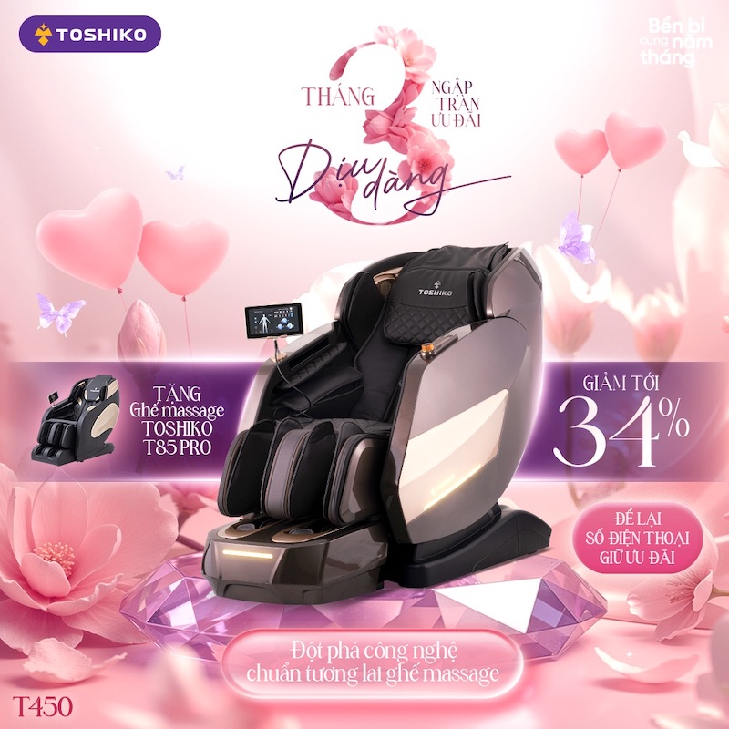 Mua ghế massage T450 nhận quà ghế T85 Pro