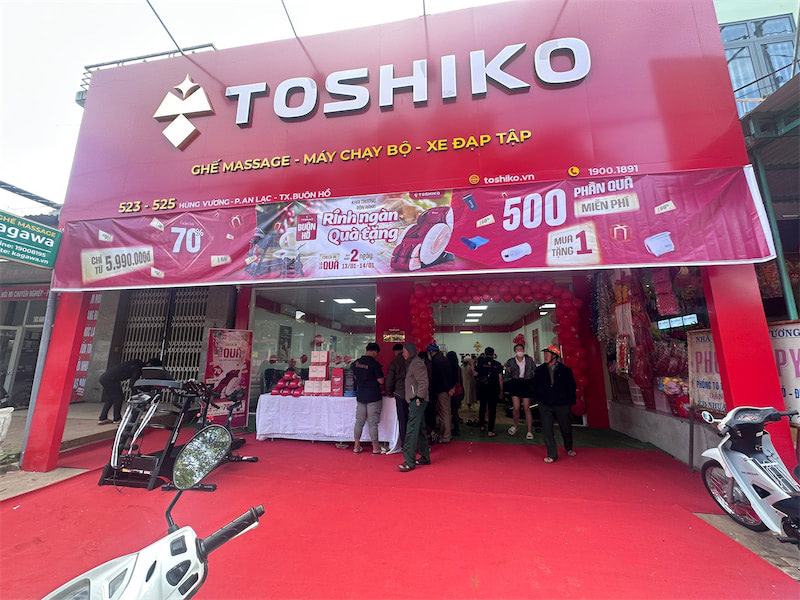 Mặt tiền cửa hàng máy chạy bộ Đắk Lắk Toshiko
