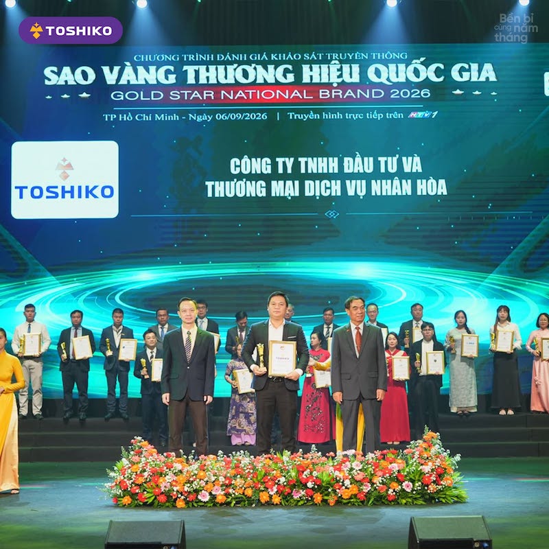 Toshiko vinh dự đạt danh hiệu Sao Vàng Thương Hiệu Quốc Gia 2026