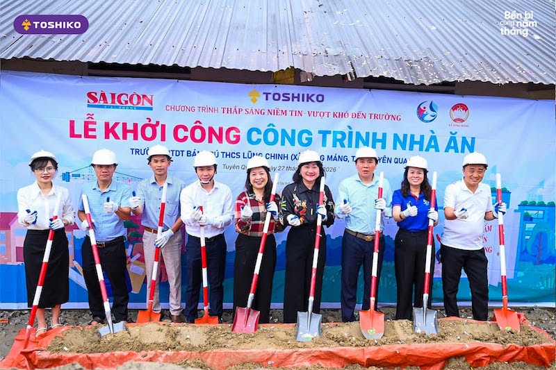 Khởi công xây dưng nhà ăn và cải tạo khu bếp cho Trường PTDT Bán trú THCS Lũng Chinh