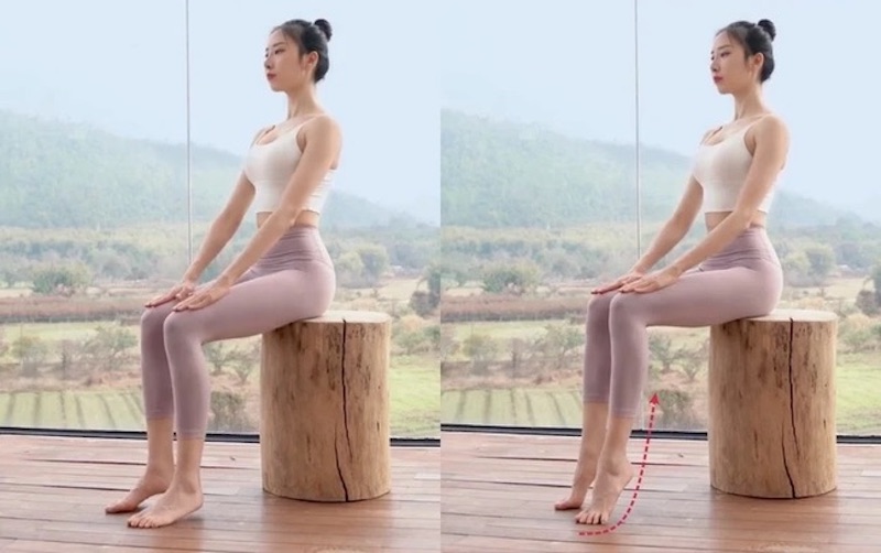Có thể thay thế động tác đứng kiễng chân bằng ngồi kiễng chân