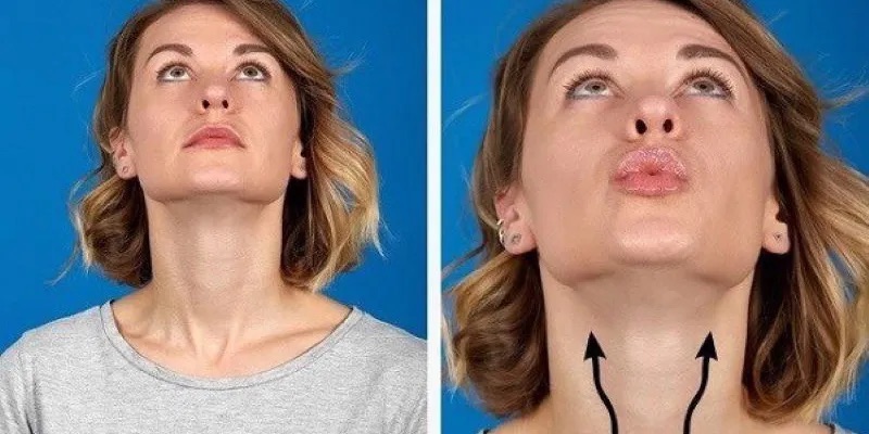 Bài tập thổi không khí giúp giảm mỡ cổ
