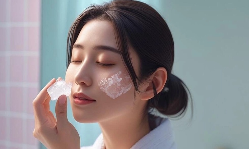 Massage mũi với đá lạnh