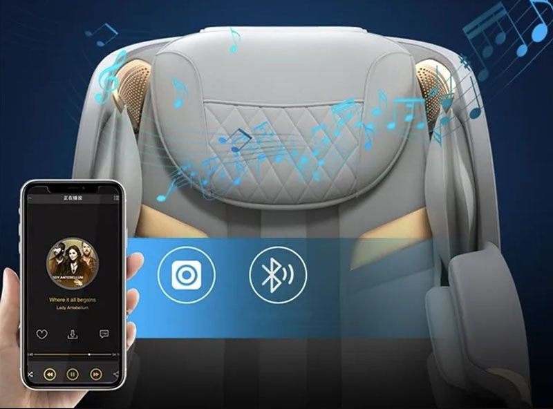 Kết nối bluetooth dễ dàng thiết bị di động với ghế massage