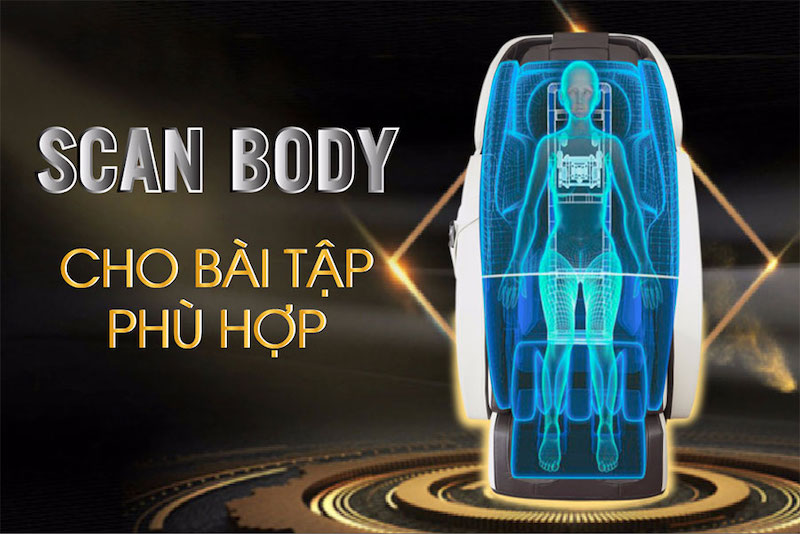 Ghế massage 6D được trang bị thêm công nghệ quét và dò tìm huyệt đạo thông minh