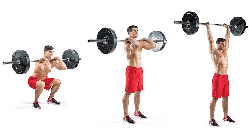 Thruster kết hợp giữa squat và đẩy tạ qua đầu