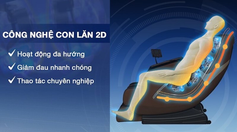 Ghế mát-xa 2D có nhiều chức năng matxa ưu việt