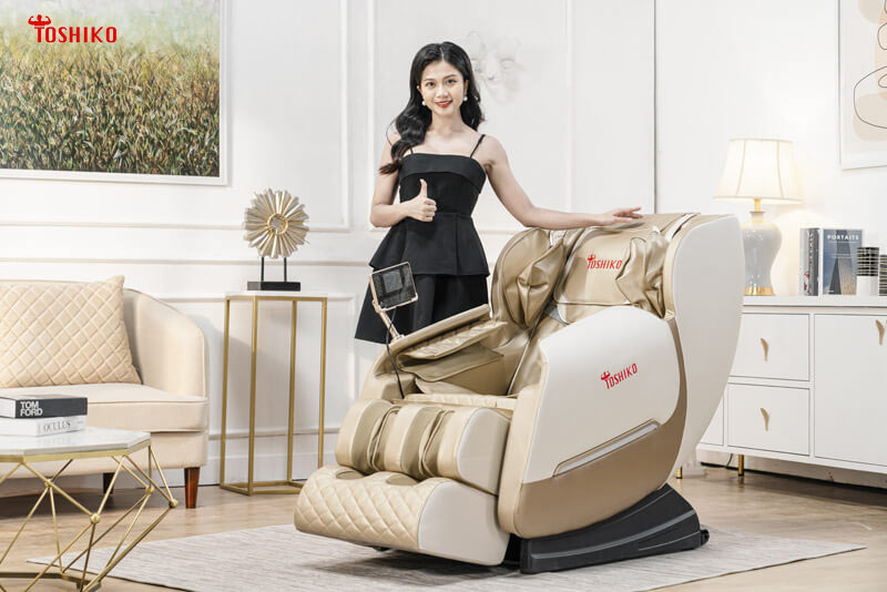 Ghế massage dưới 15 triệu Toshiko T6 sở hữu kiểu dáng thanh lịch, sang trọng