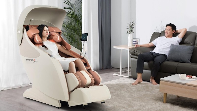 Ghế massaeg Poongsan có kiểu dáng đẹp và được trang bị nhiều tính năng tiện ích