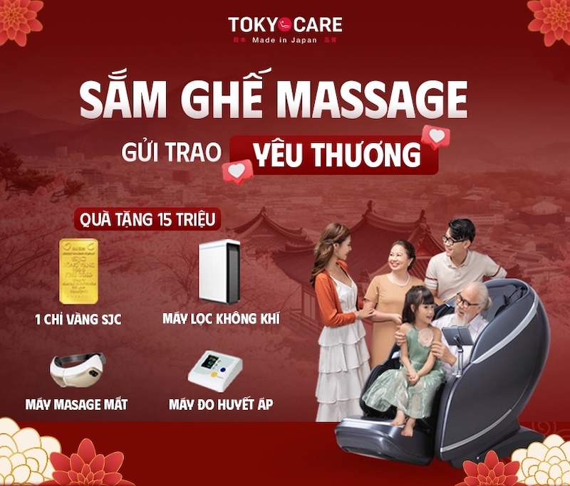 Mua ghế massage Tokyo Care nhận nhiều quà tặng hấp dẫn