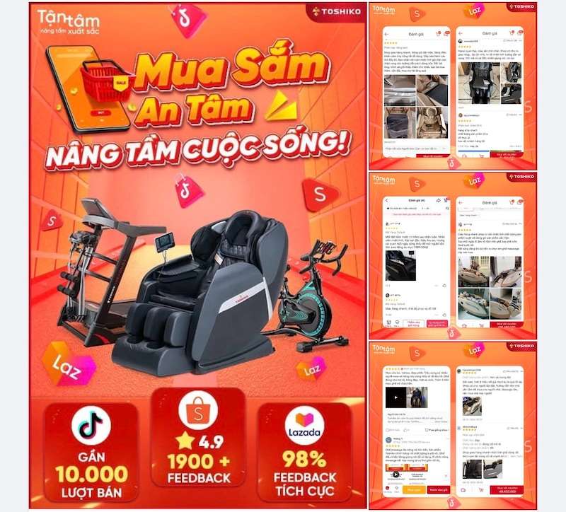 Toshiko nhận được phản hồi tích cực của khách hàng trên nhiều nền tảng