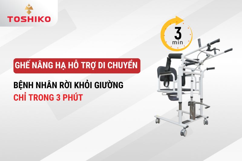 Ghế nâng hạ hỗ trợ di chuyển bệnh nhân rời khỏi giường chỉ trong 3 phút