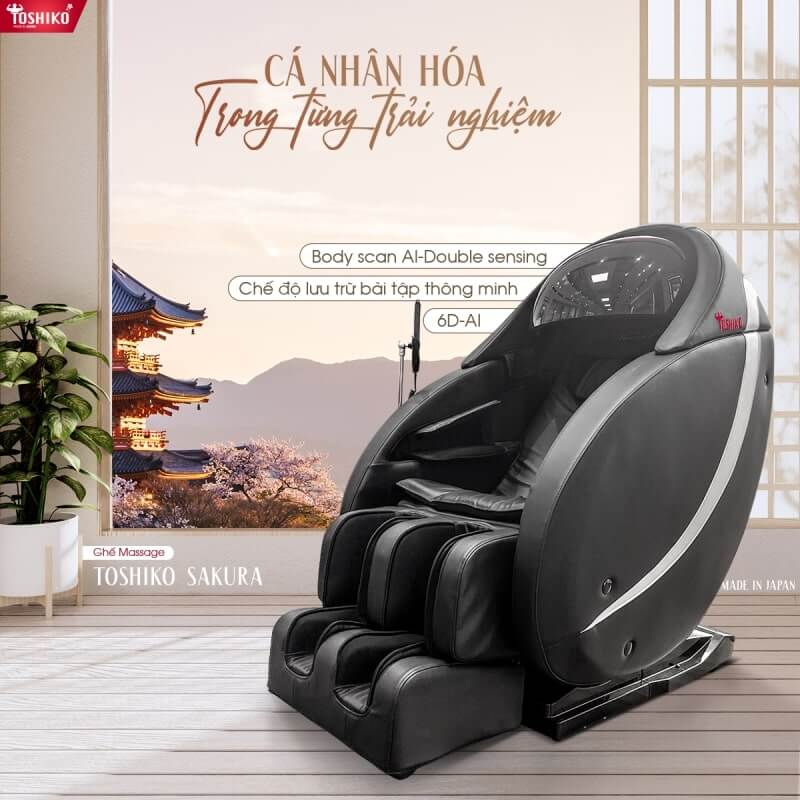 Ghế massage Toshiko Sakura đẳng cấp thế hệ mới