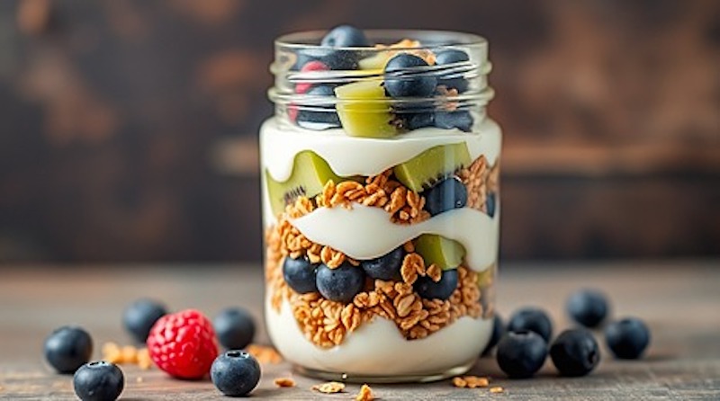 Sữa chua kiwi cùng các loại hạt