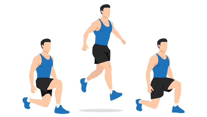 Biến thể lunge với động tác bật nhảy cao