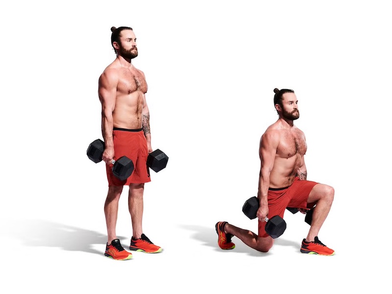 Bài tập Dumbbell Rear Lunge