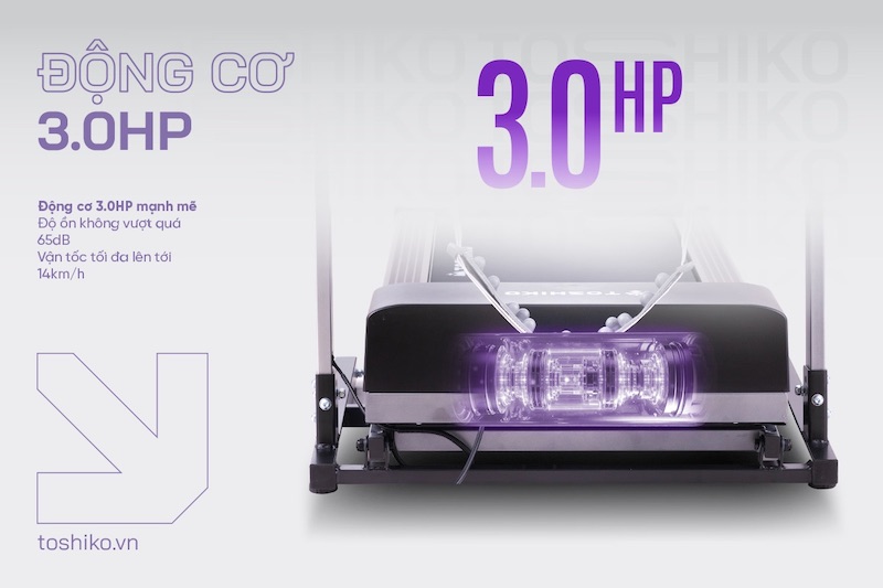 Động cơ mạnh mẽ không gây ồn khi tập luyện
