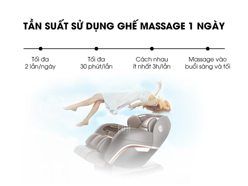 Nên sử dụng ghế massage với tần suất hợp lý