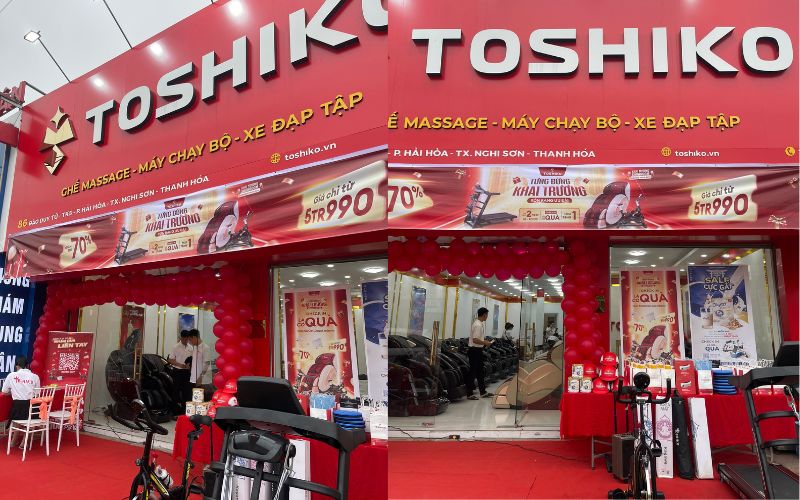 Showroom Toshiko Thanh Hóa được đặt ngay trên các mặt đường lớn