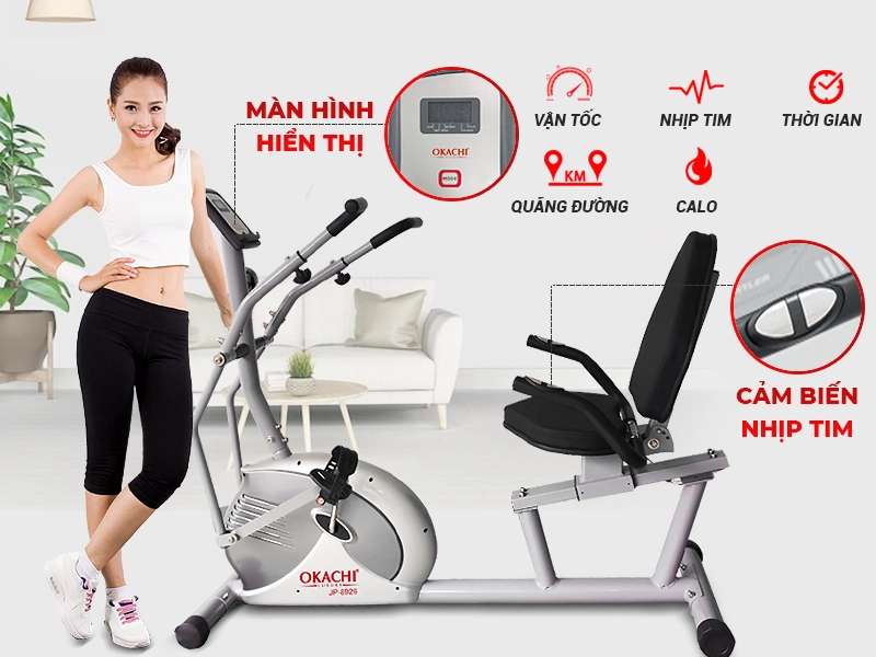 Xe đạp thể dục Okachi có màn hình hiển thị thông minh