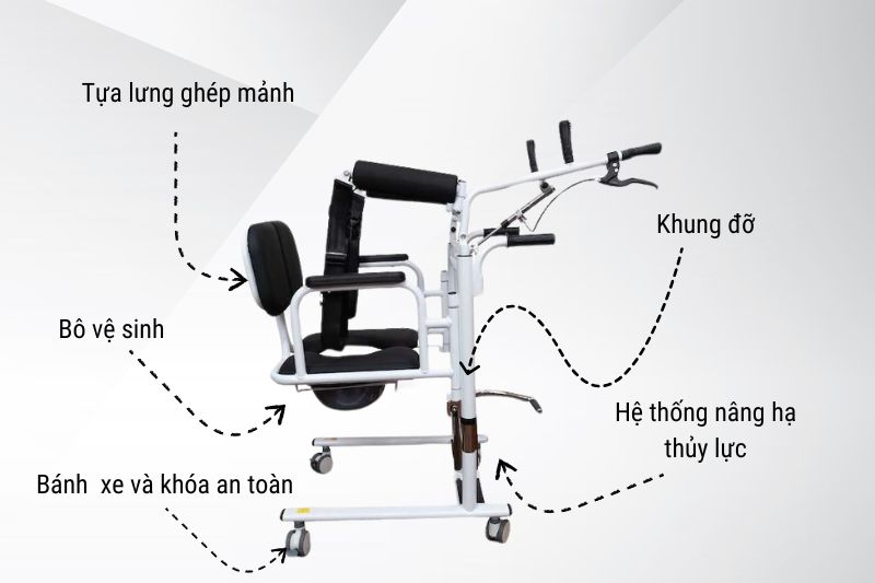 Ghế xe lăn Toshiko P1 cấu trúc chắc chắn và tiện ích