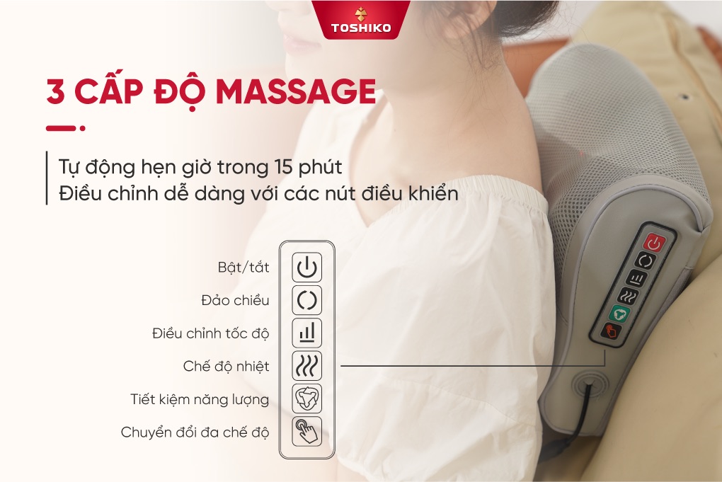 Gối massage cổ vai gáy Toshiko V5