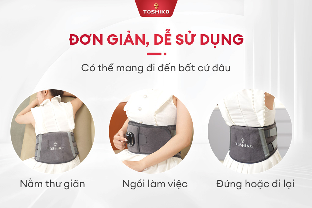 Đai massage lưng eo công thái học Toshiko V6, ảnh 3