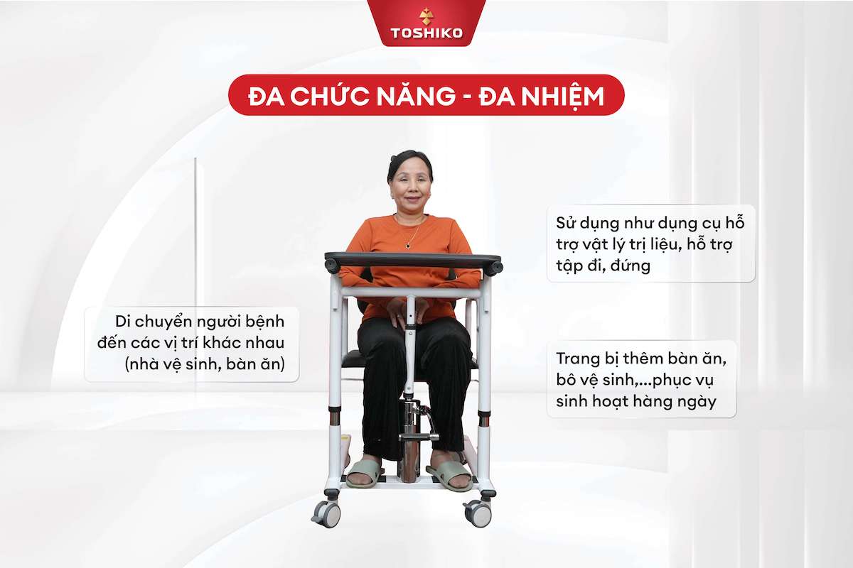 Ghế nâng hạ đa năng Toshiko P1 cho người già, người bệnh, tai biến, khuyết tật khó di chuyển, ảnh 4