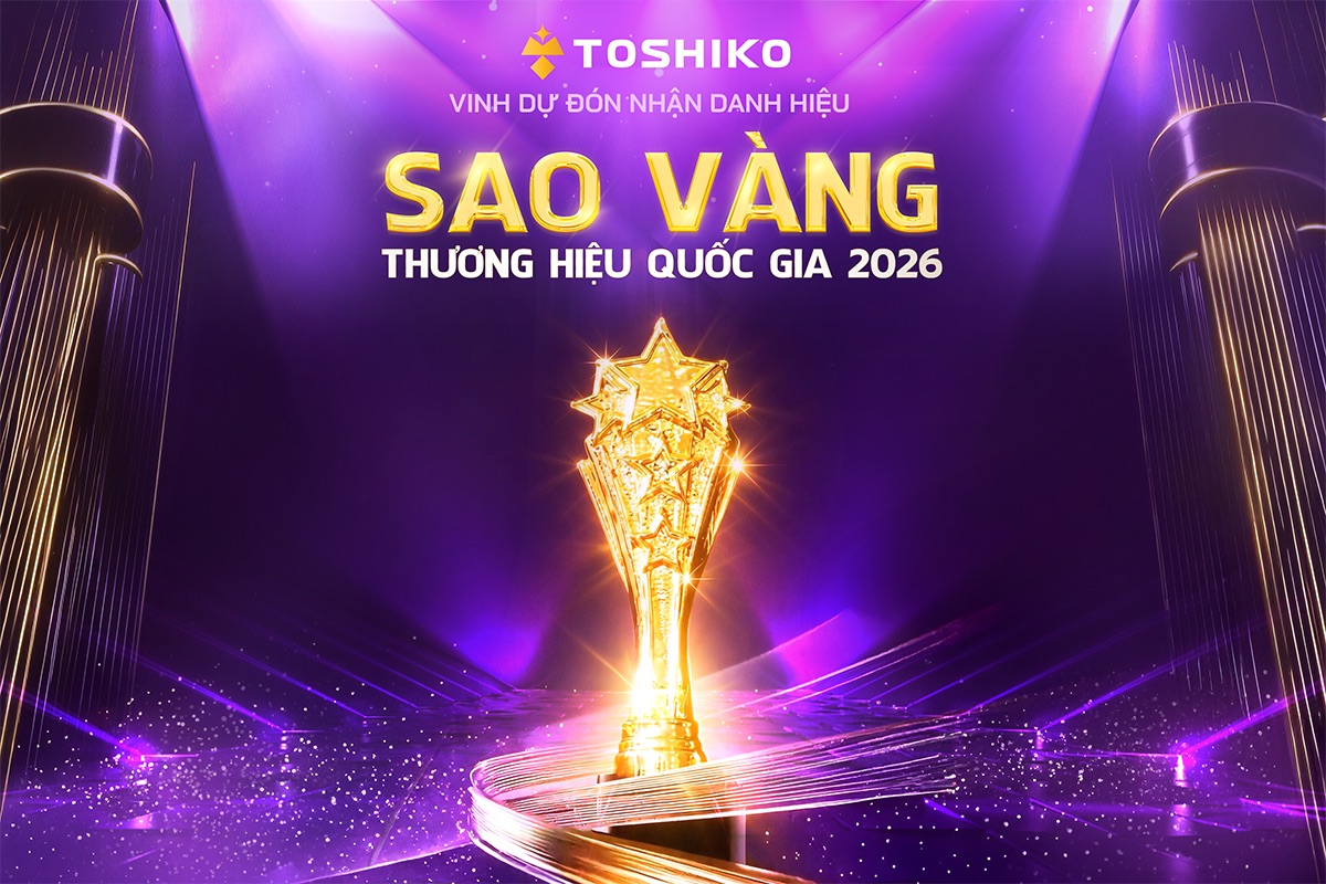 Toshiko tự hào đạt Top 10 Sao Vàng Thương Hiệu Quốc Gia 2026