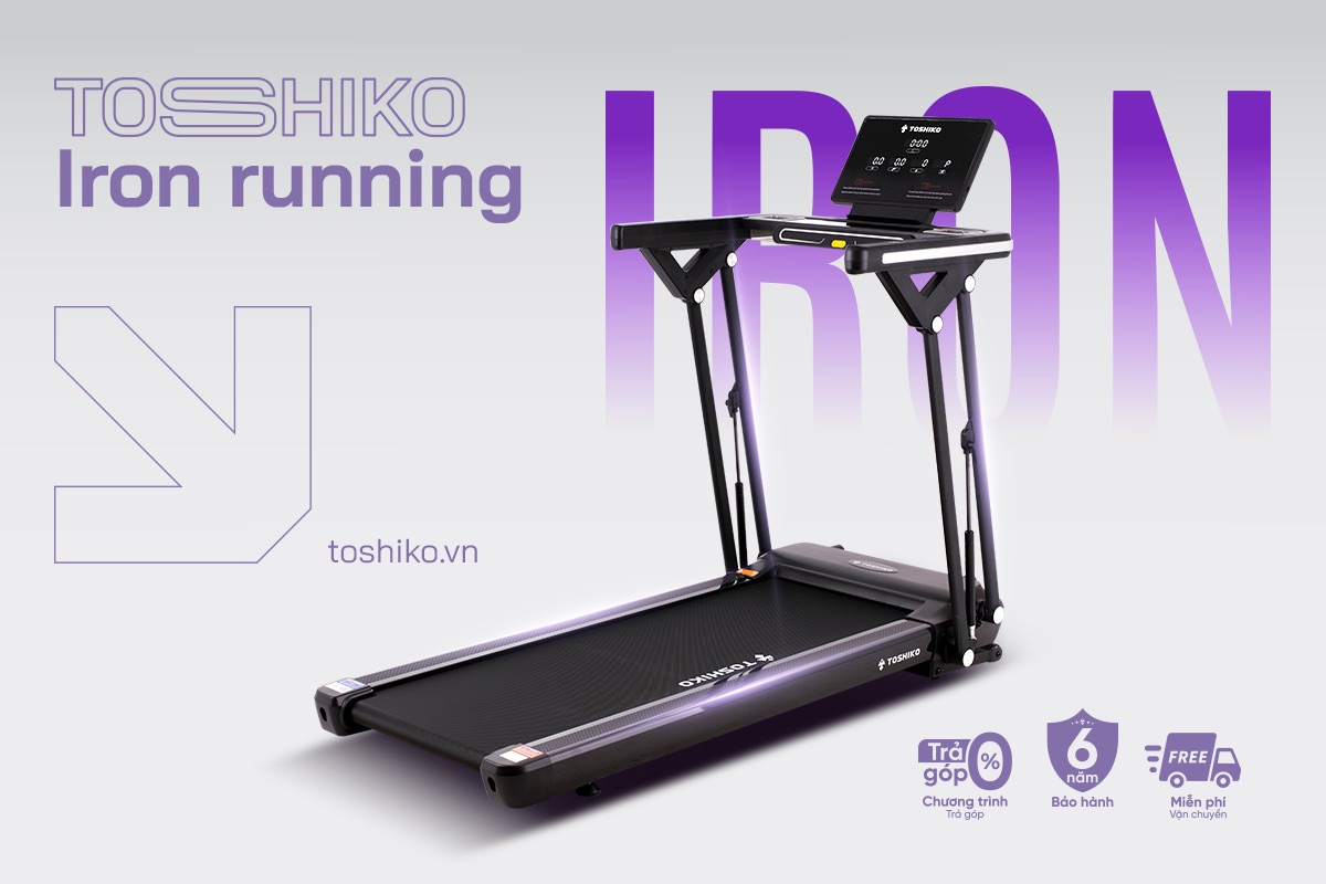 Máy chạy bộ Toshiko Iron Running tải trọng 150kg nâng dốc điện