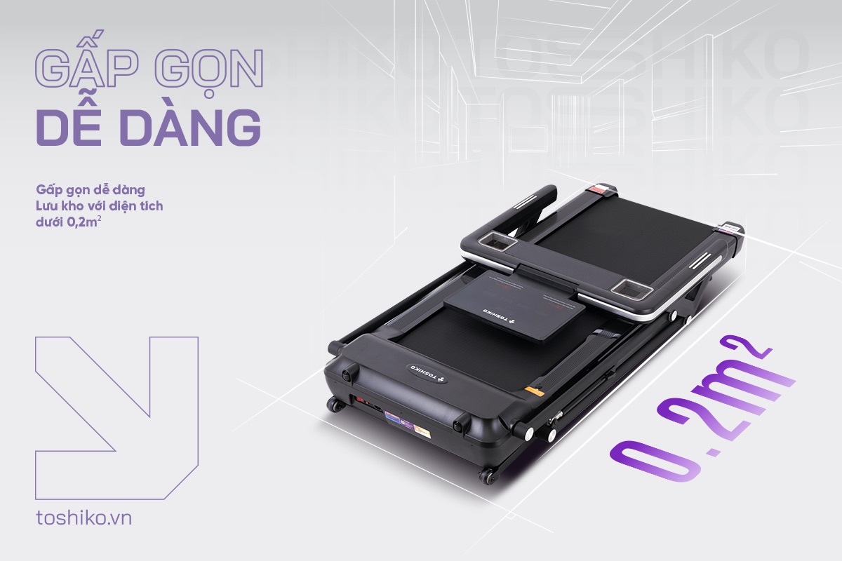 Máy chạy bộ gấp gọn Toshiko Iron Running, ảnh 8