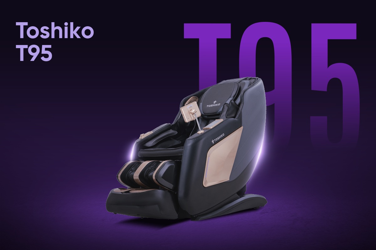 Ghế massage trị liệu 4D Toshiko T95 nhiệt hồng ngoại túi ngải và massage chân