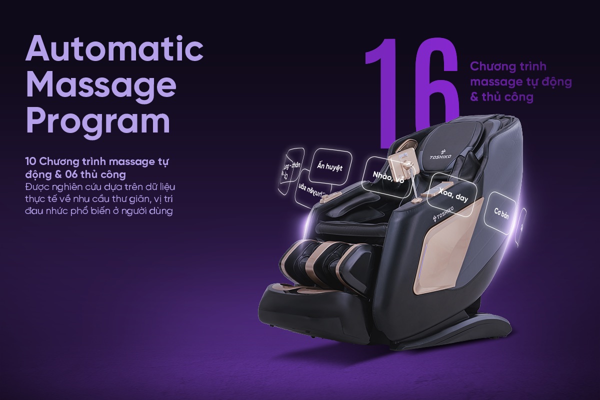 Ghế massage Sóng Âm Trị Liệu Con lăn 4D Toshiko T95 Pro, ảnh 12