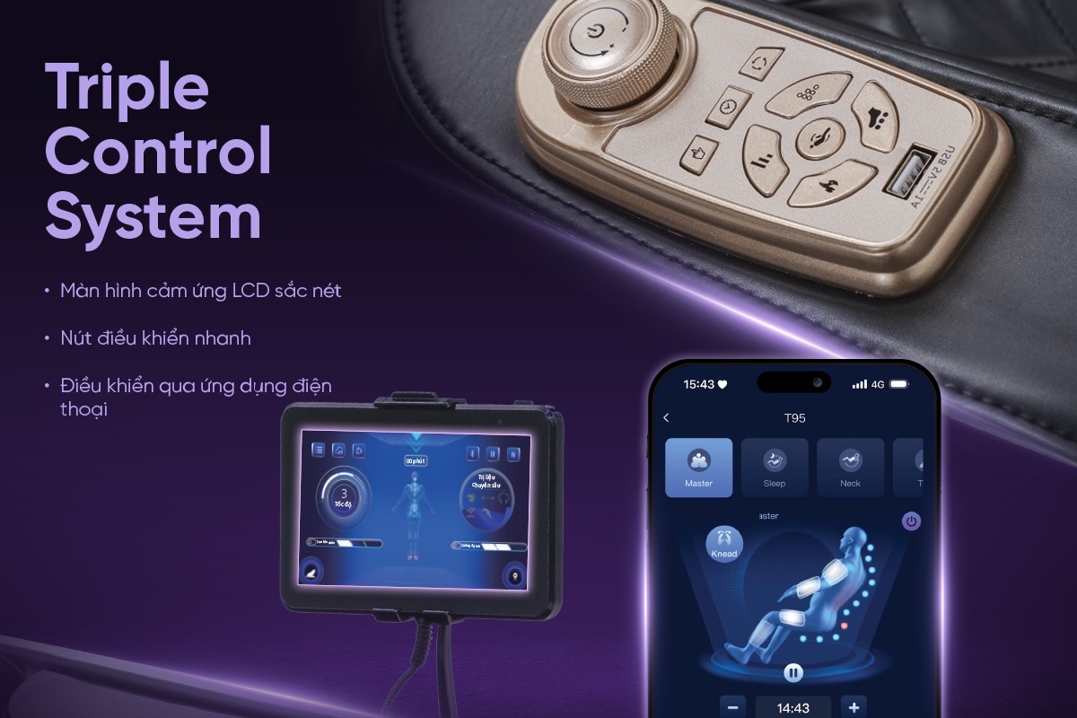 Ghế massage Sóng Âm Trị Liệu Con lăn 4D Toshiko T95 Pro, ảnh 14