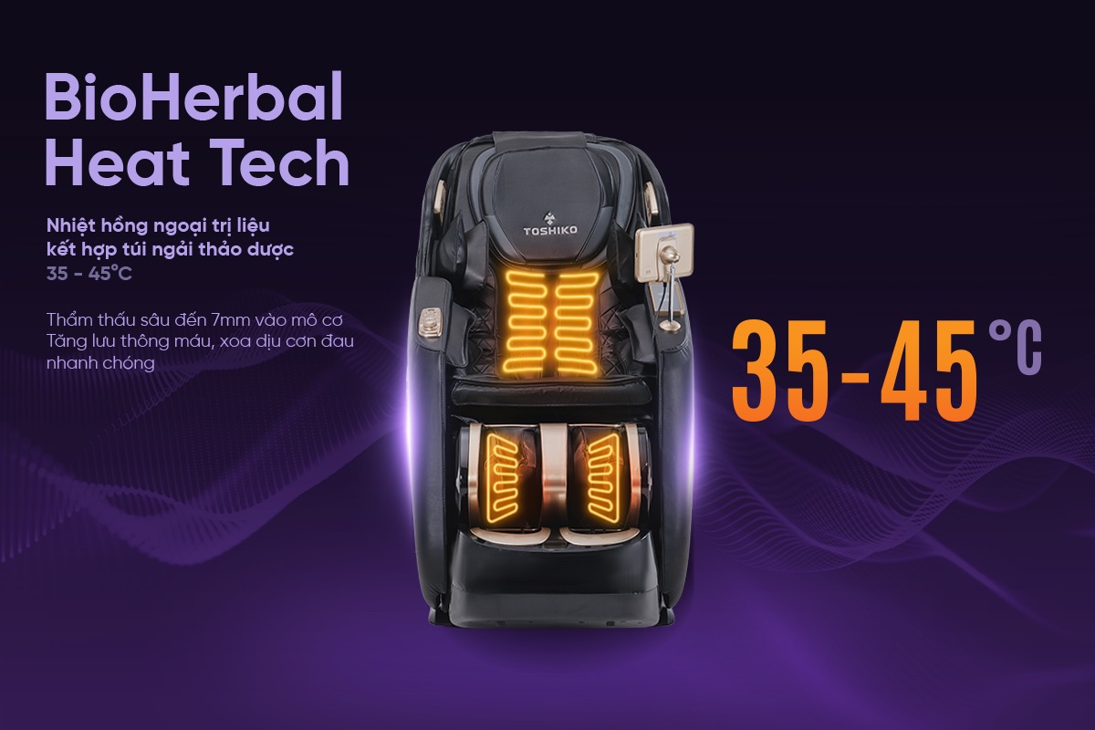 Ghế massage Sóng Âm Trị Liệu Con lăn 4D Toshiko T95 Pro, ảnh 4