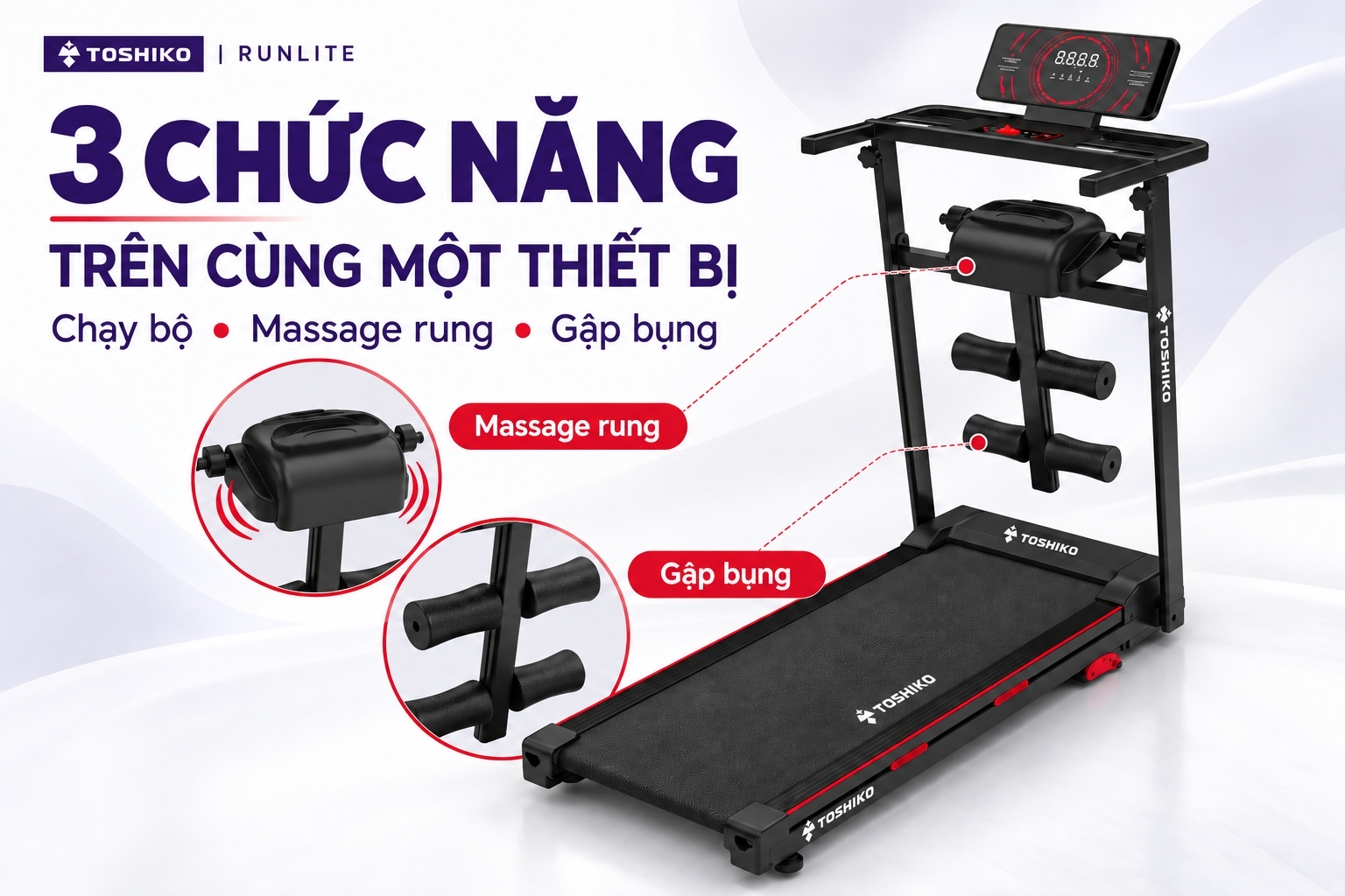 Máy chạy bộ đa năng Toshiko Run Lite, ảnh 3