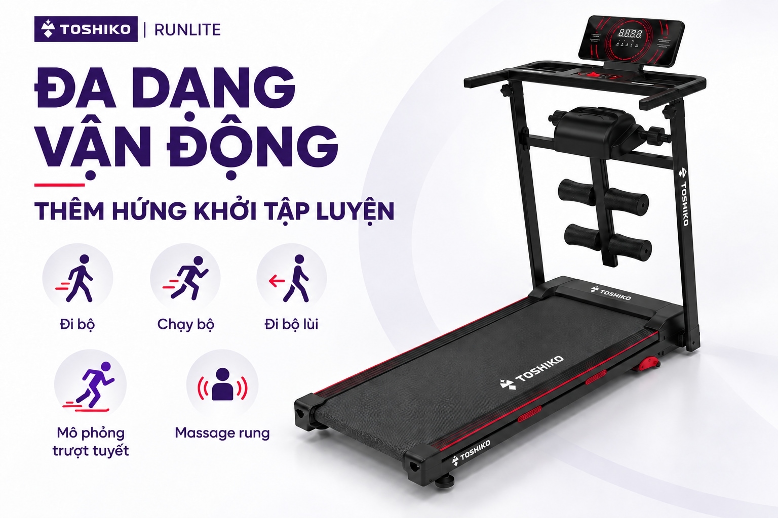 Máy chạy bộ đa năng Toshiko Run Lite, ảnh 6