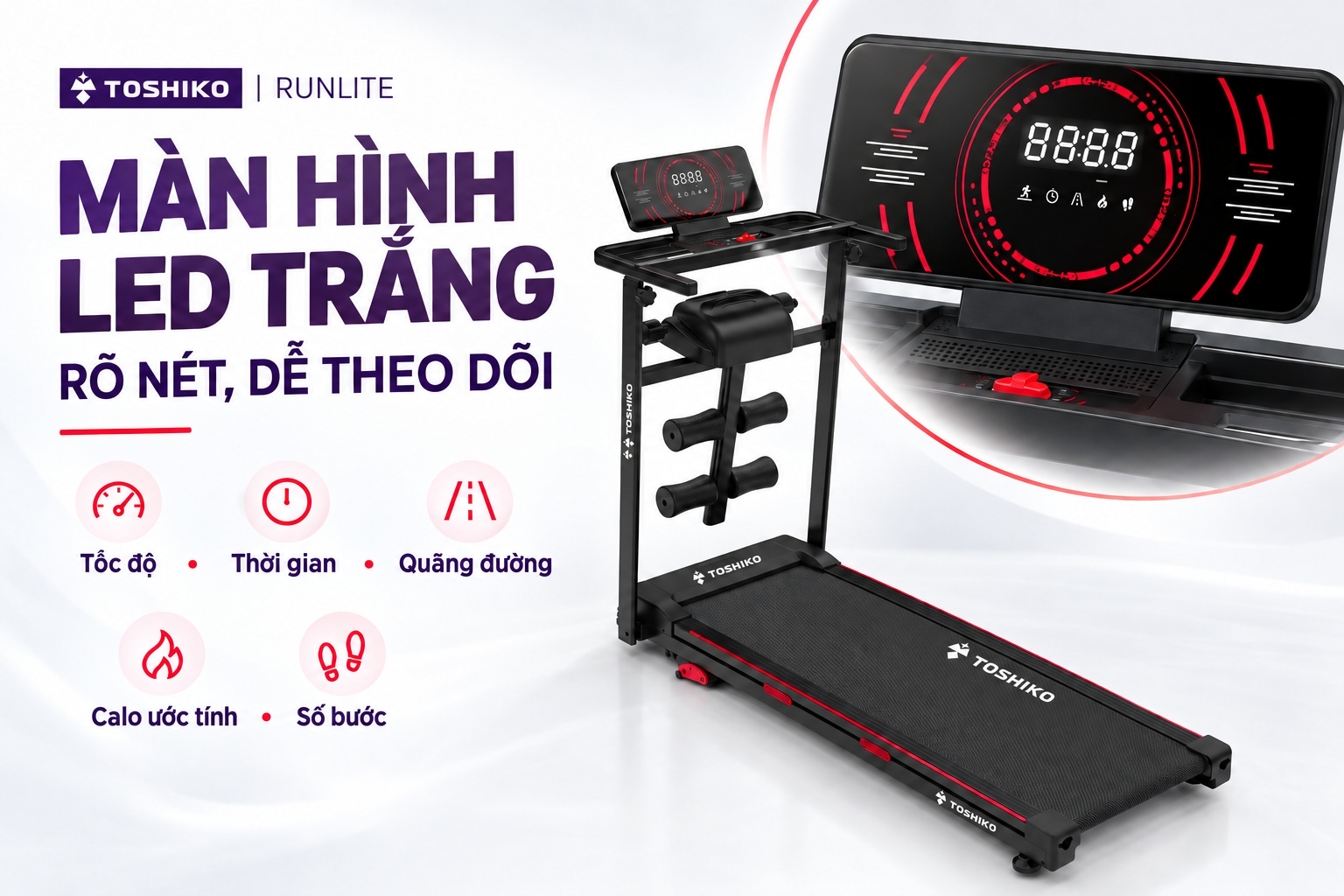 Máy chạy bộ đa năng Toshiko Run Lite, ảnh 5