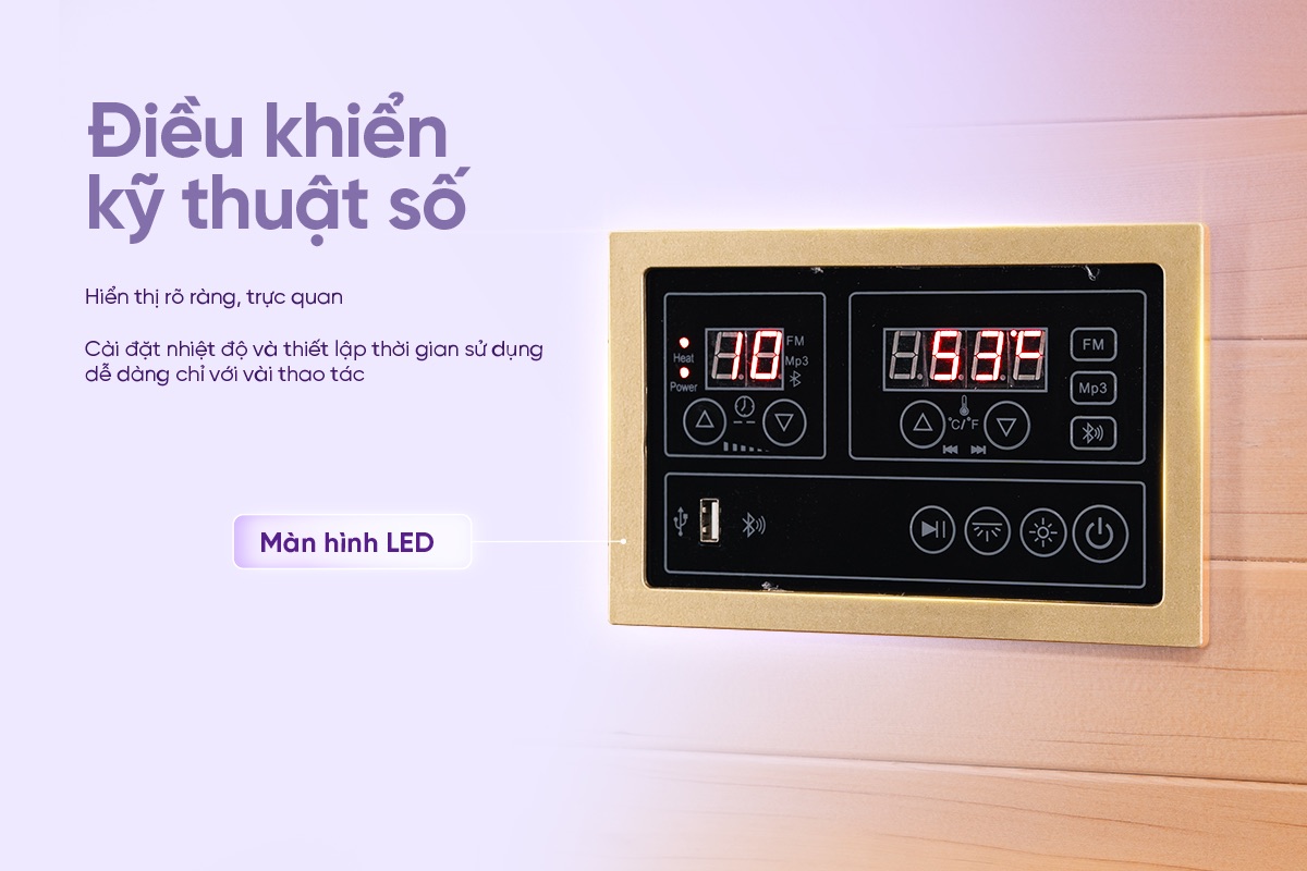 Phòng xông hơi gỗ Hemlock Canada cao cấp Sauna Box Toshiko S1, ảnh 6