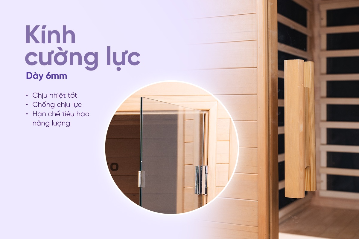 Phòng xông hơi gỗ Hemlock Canada cao cấp Sauna Box Toshiko S1, ảnh 7