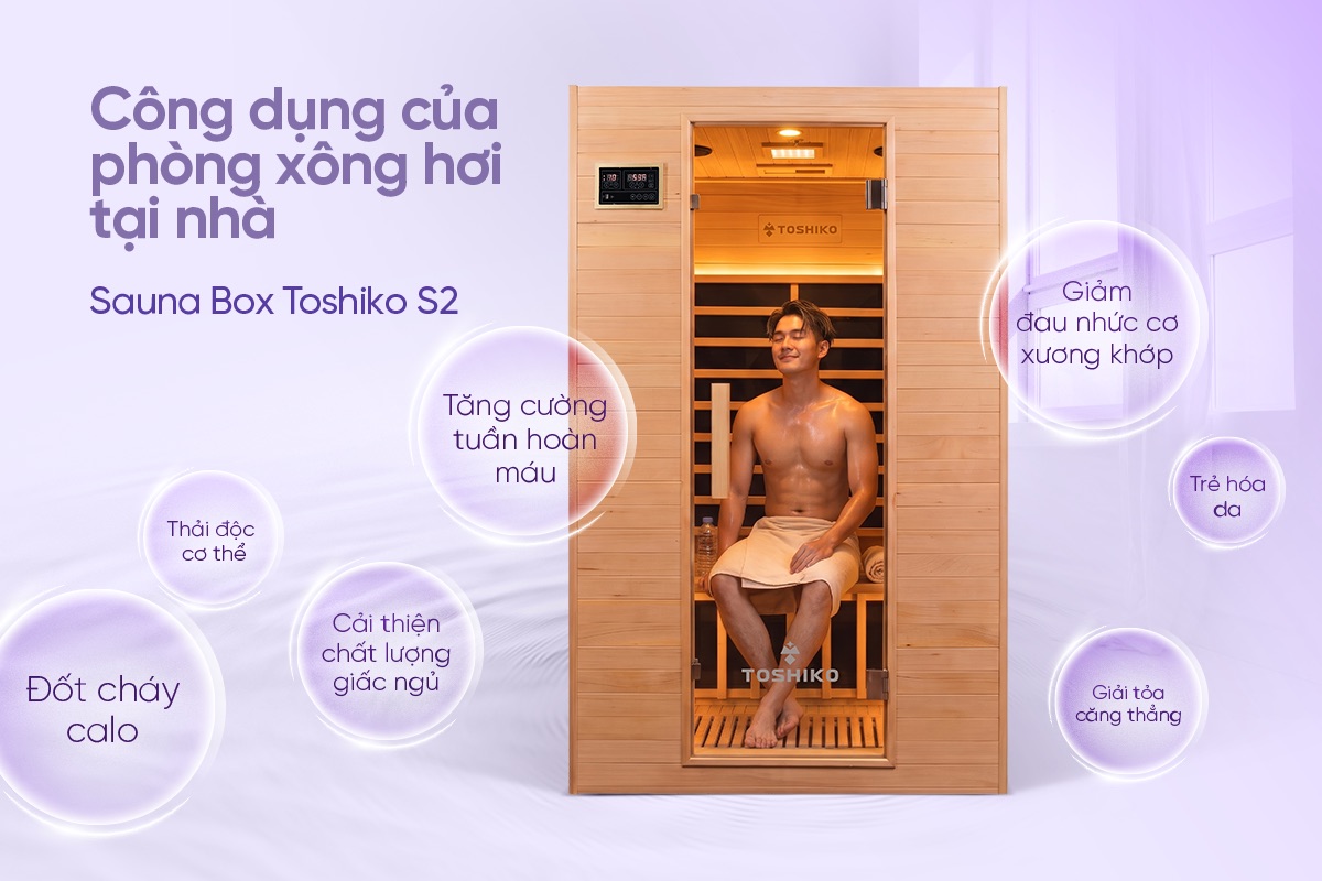 Phông xông hơi khô cao cấp Sauna Box Toshiko S2, ảnh 10