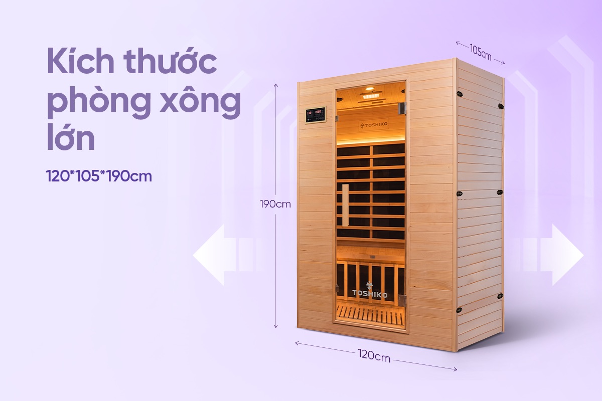 Phông xông hơi khô cao cấp Sauna Box Toshiko S2, ảnh 6