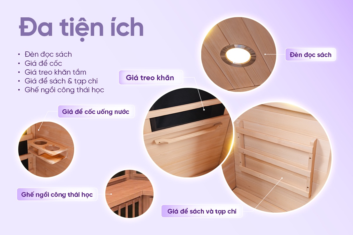 Phông xông hơi khô cao cấp Sauna Box Toshiko S2, ảnh 8