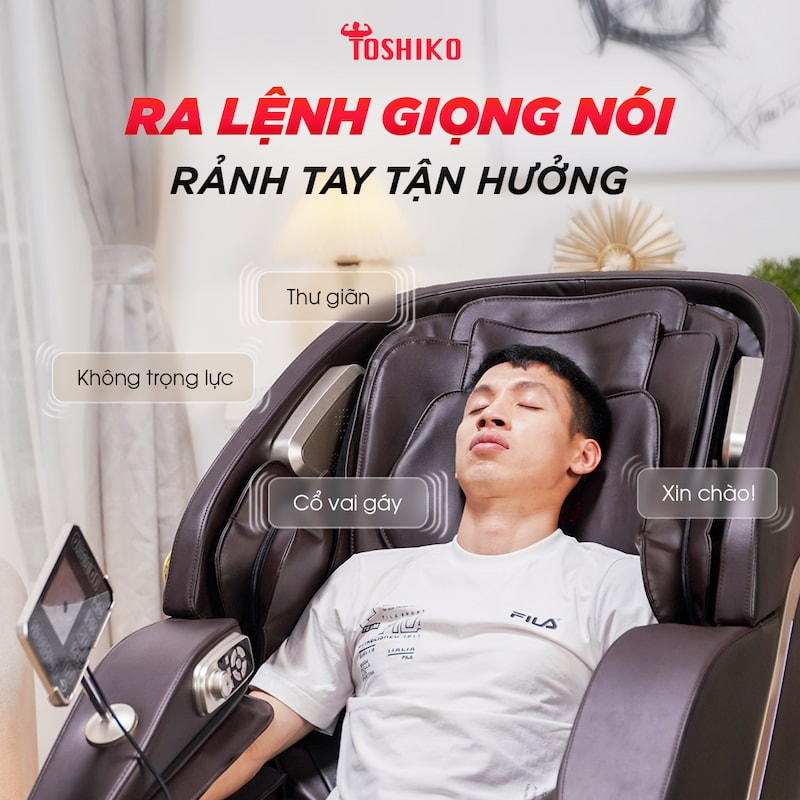 Tính năng điều khiển giọng nói giúp khách hàng dễ dàng sử dụng ghế massage
