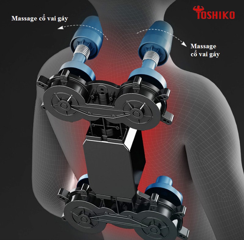 Con lăn của ghế massage mô phỏng kỹ thuật massage của bàn tay người