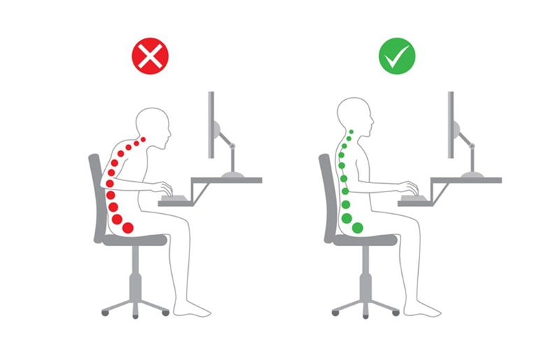 Cách ngồi thẳng lưng không mỏi khi làm việc
