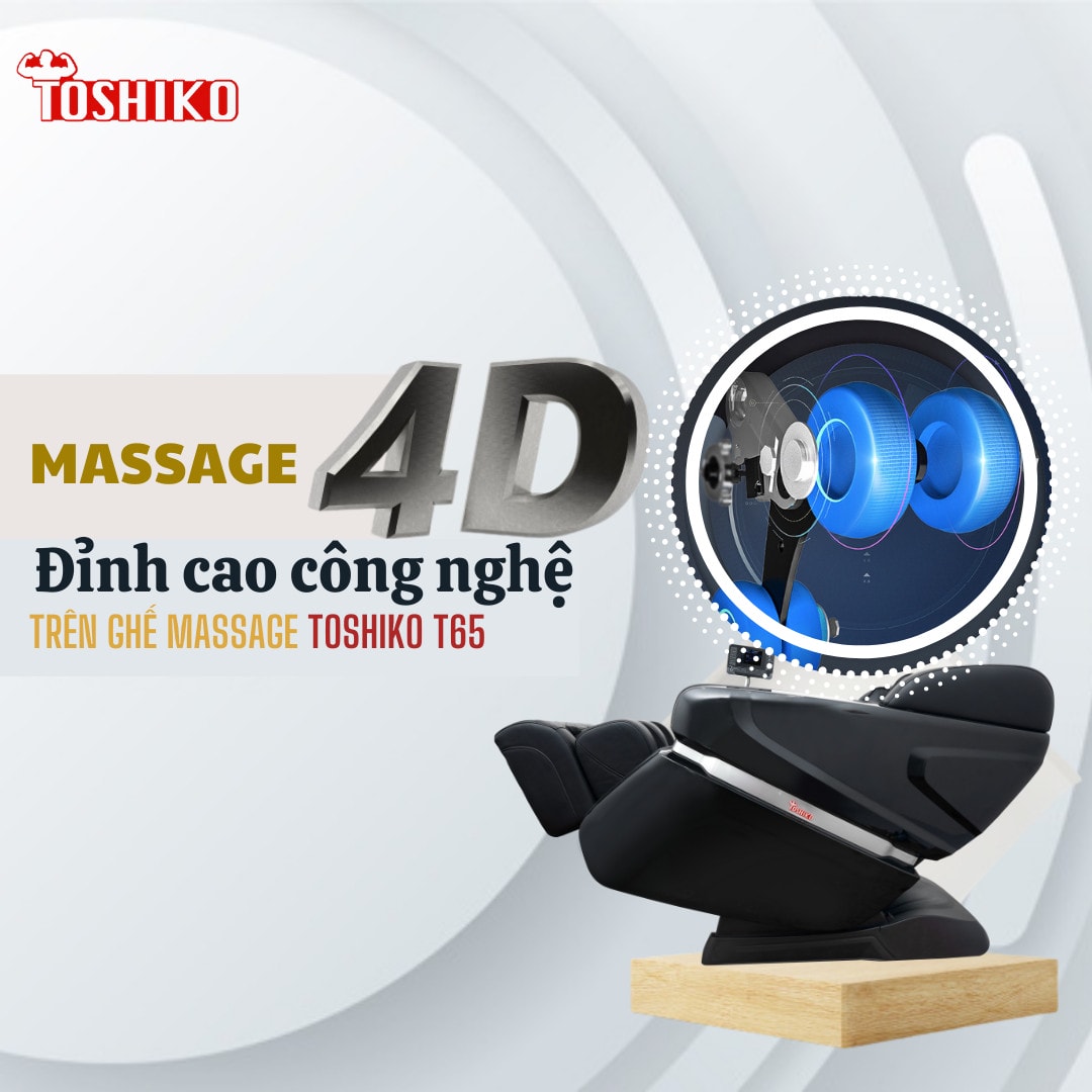 Ghế massage Toshiko T65 sở hữu con lăn massage 4D hiện đại