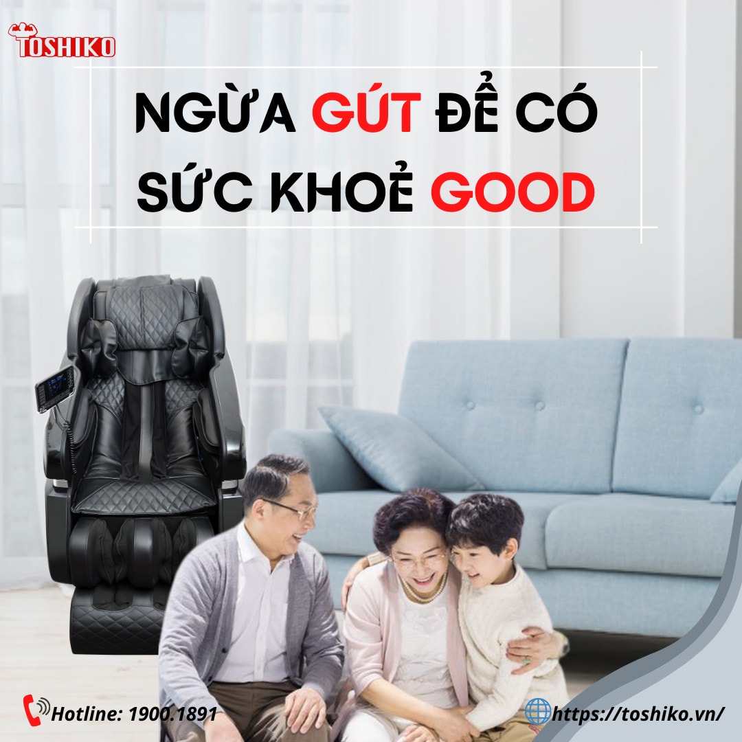 Ghế massage toàn thân ngăn ngừa và hỗ trợ điều trị bệnh gout